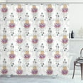 thumbnail image 1 of Ambesonne Hamsa Shower Curtain, All Seeing Eye Ethnic Print, 69"Wx70"L, Peach Pink Blue, 1 of 3