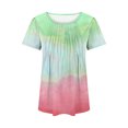 thumbnail image 4 of Enjoytime Tshirts For Women Color Block Short Sleeved Round Neck Tee Top Loose Comfy Women's Fashion Tops, 4 of 7