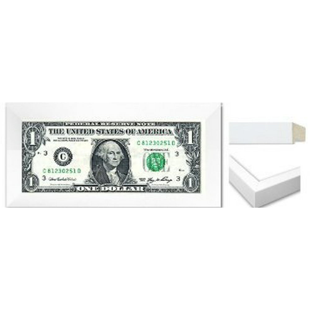Business First Dollar Frame White Wood, Proudly display