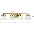 thumbnail image 2 of Hinton Collection Four-Light Vintage Brass Clear Seeded Glass Farmhouse Bath Vanity Light, 2 of 2