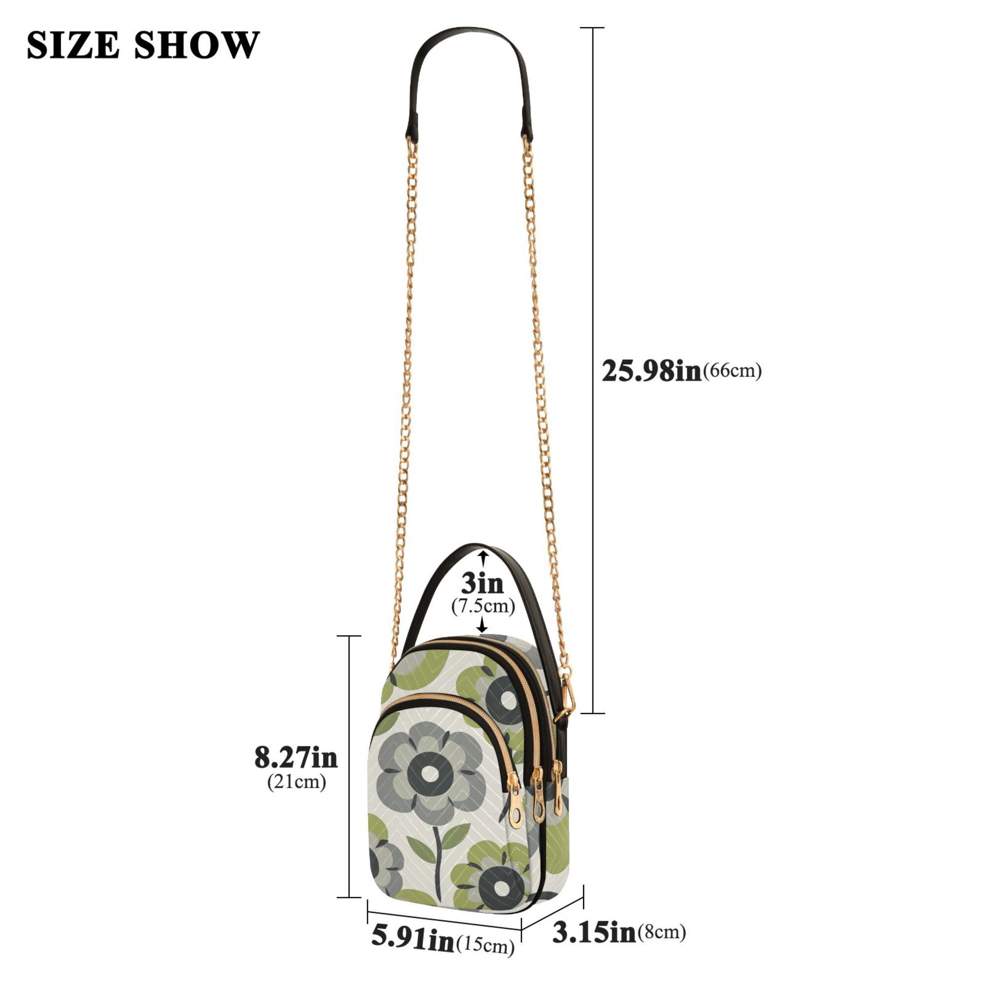 FORMRS Crossbody Bag for Women Quilted Travel Shoulder Cell Phone Purse with Chain Strap Handbag, Retro Flower
