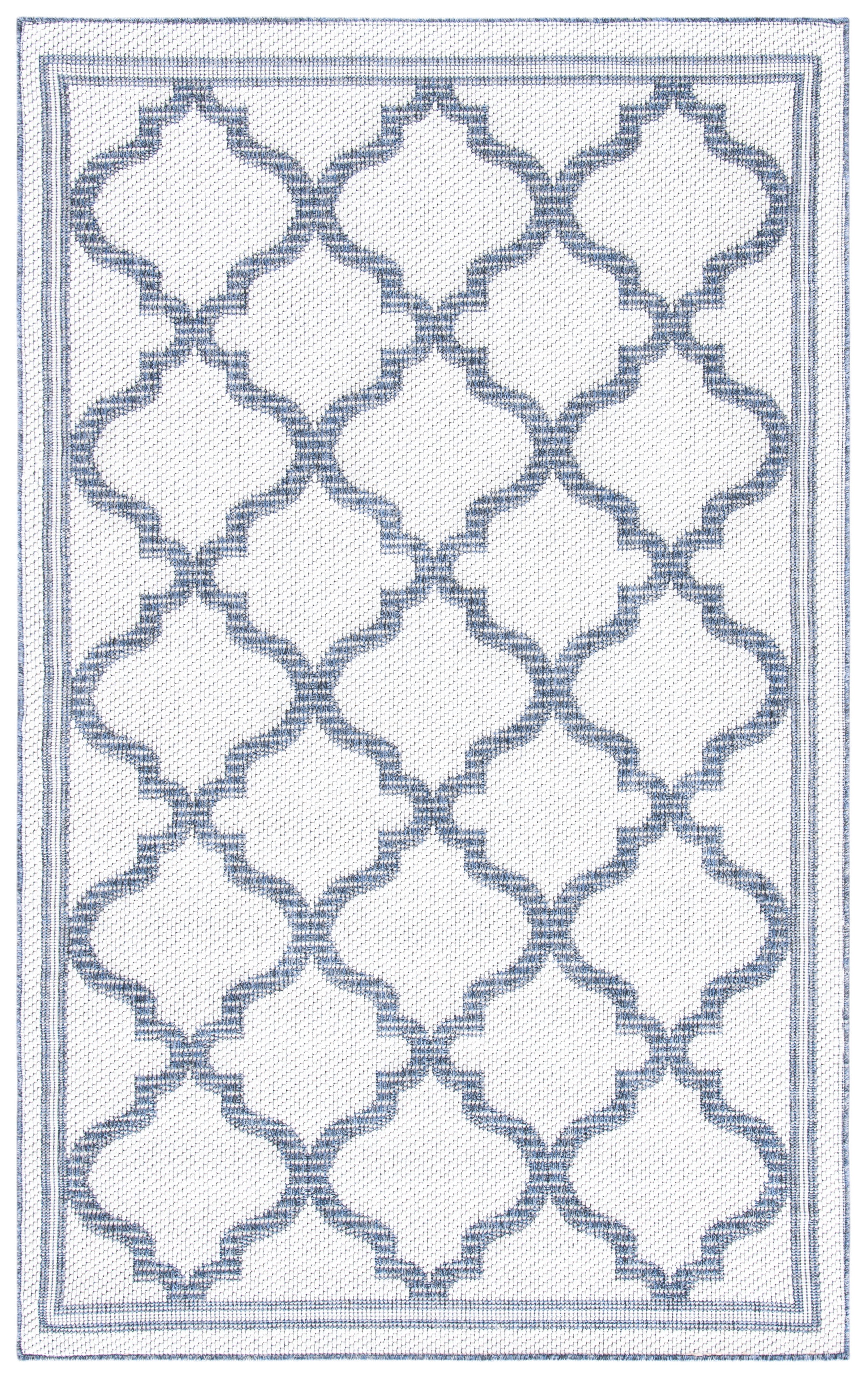 Safavieh Bermuda Geometric Border Quatrefoil Power Loomed Outdoor Rugs, 4' x 6', Stain Resistant
