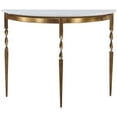 thumbnail image 3 of Bowery Hill Marble Top Demilune Accent Console Table in White, 3 of 5