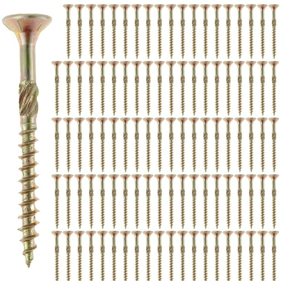 100Pcs Deck Screws Sturdy Wood Screws Durable Torx Self-Tapping Screws Timber Screws Multi-Purpose Outdoor Fence Screws Set for Outdoor Balcony