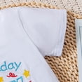 thumbnail image 6 of CAICJ98 Toddler Baby Boy First Birthday Outfit Short Sleeve Shirt Plaid Shorts Sets Summer Birthday Clothes 2Pcs (Sky Blue,2-3 Years), 6 of 7