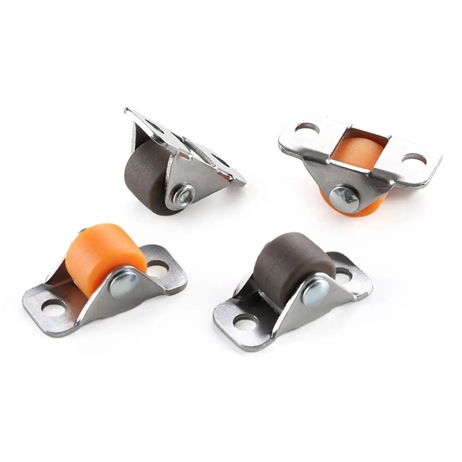 4Pcs 0.5Inch Universal Furniture Caster Rubber Straight Wheel Silent Directional Casters Concealed Furniture Casters Hardware ,Wear-Resistant