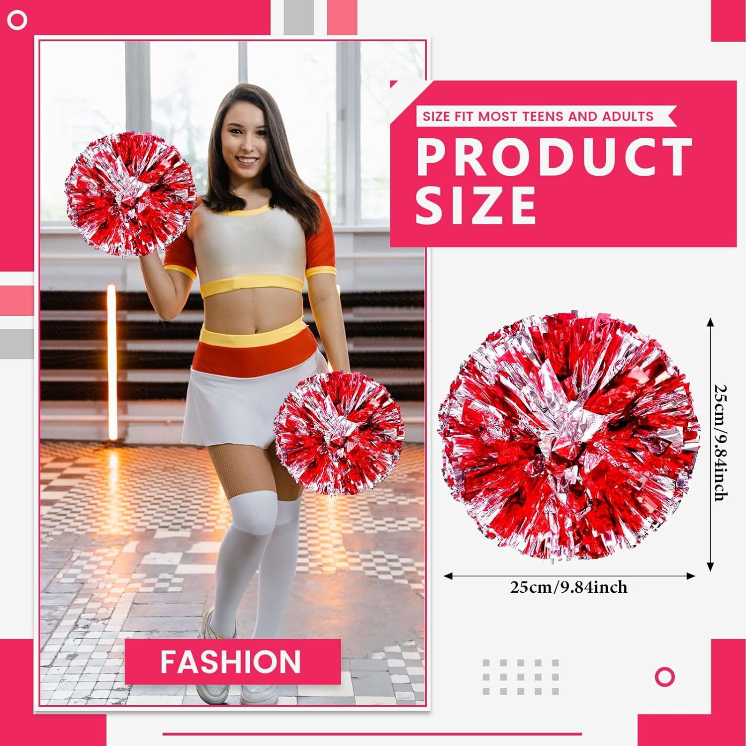 12 Pack pom poms Cheerleading,Cheerleading poms Sports Dance Cheer Plastic Pom Poms Cheerleading for Sports Team Spirit (Blue Gold)