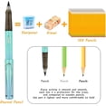 thumbnail image 3 of LAICAIW 5PCS Everlasting Pencil, Infinity Pencil with Eraser and Replacement Nibs, Reusable Inkless Pencil for Writing, Drawing, Students Home Office School Supplies（Gradient）, 3 of 7