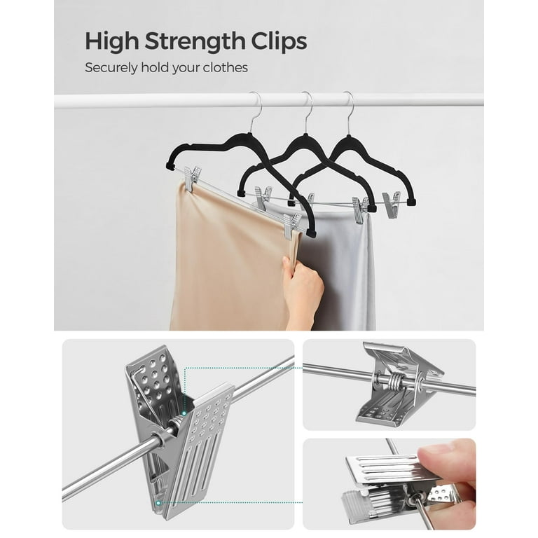 HOUSE DAY 24-Pack, Non-Slip Velvet Skirt Hangers, Ultra Thin