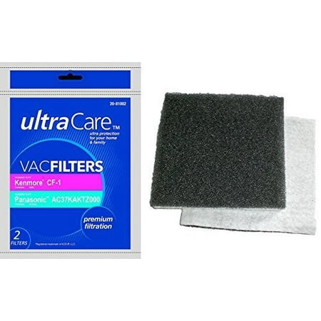 Canister Vacuum Filter - 2 UltraCare CF-1 Kenmore Canister Vacuum Motor Filter 81002, 2 pack