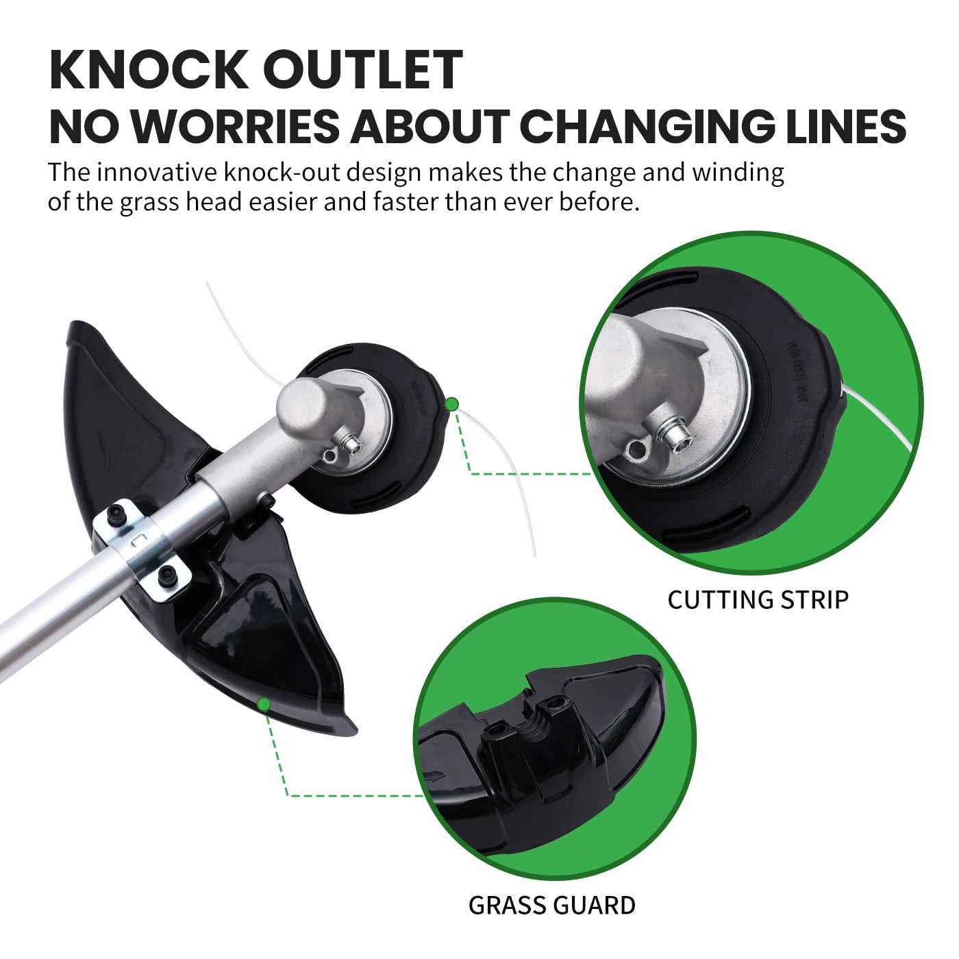 CATGOOD String Trimmer 1000W Electric Weed Eater,40V 4.0Ah Battery Powered Grass Trimmer,Silent Brushless Motor,Powerful Weed Wacker and Durable for Garden Yard Lawn Trimming,Black
