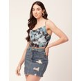 thumbnail image 4 of Moomaya Printed Velvet Crop Tops For Women Adjustable Spaghetti Straps Sweetheart Neck Crop Top, 4 of 8