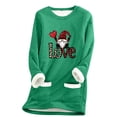 thumbnail image 2 of Wancir Womens Thick Fleece Warm Sweatshirts Winter Velvet Warm Underwear Tops Plush Warm Pullover Tops, 2 of 3