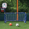 thumbnail image 2 of Kids Soccer Goal Set 2 in 1 Detachable Soccer Net Football Goal Basketball Goal, 2 of 10