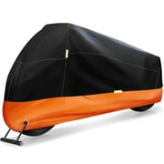 Motorcycle Cover, XXXXL Waterproof Scooter Cover, All Season Indoor Outdoor Motorbike Protection, with 5 Reflective Strips & Lock-Holes & Storage Bag, Withstand Up to 6000pa Water Perssure(116.1"L)