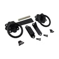 thumbnail image 6 of Renovators Supply Door Lock Latch 5" Black Wrought Iron Gate Latch Garage Barn Door Lock w/Screws, 6 of 14