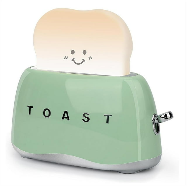 Lámpara Tostadora de Decoración Retro, Decoración de Escritorio con Forma de Tostadora Retro, Regalos para Adolescentes, Preadolescentes, Mujeres, Verde