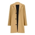thumbnail image 6 of Duqingm Winter Coats for Women Trench Coats For Women Women's Big Notch Lapel Single Breasted Mid-Long Wool Blend Coat Khaki,5XL, 6 of 6