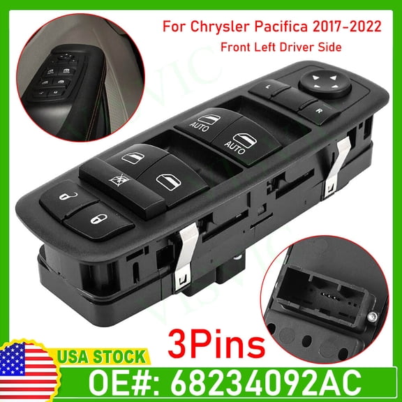 Power Window Switch Front Left Driver for Chrysler Pacifica 2017-2022 68234092AC