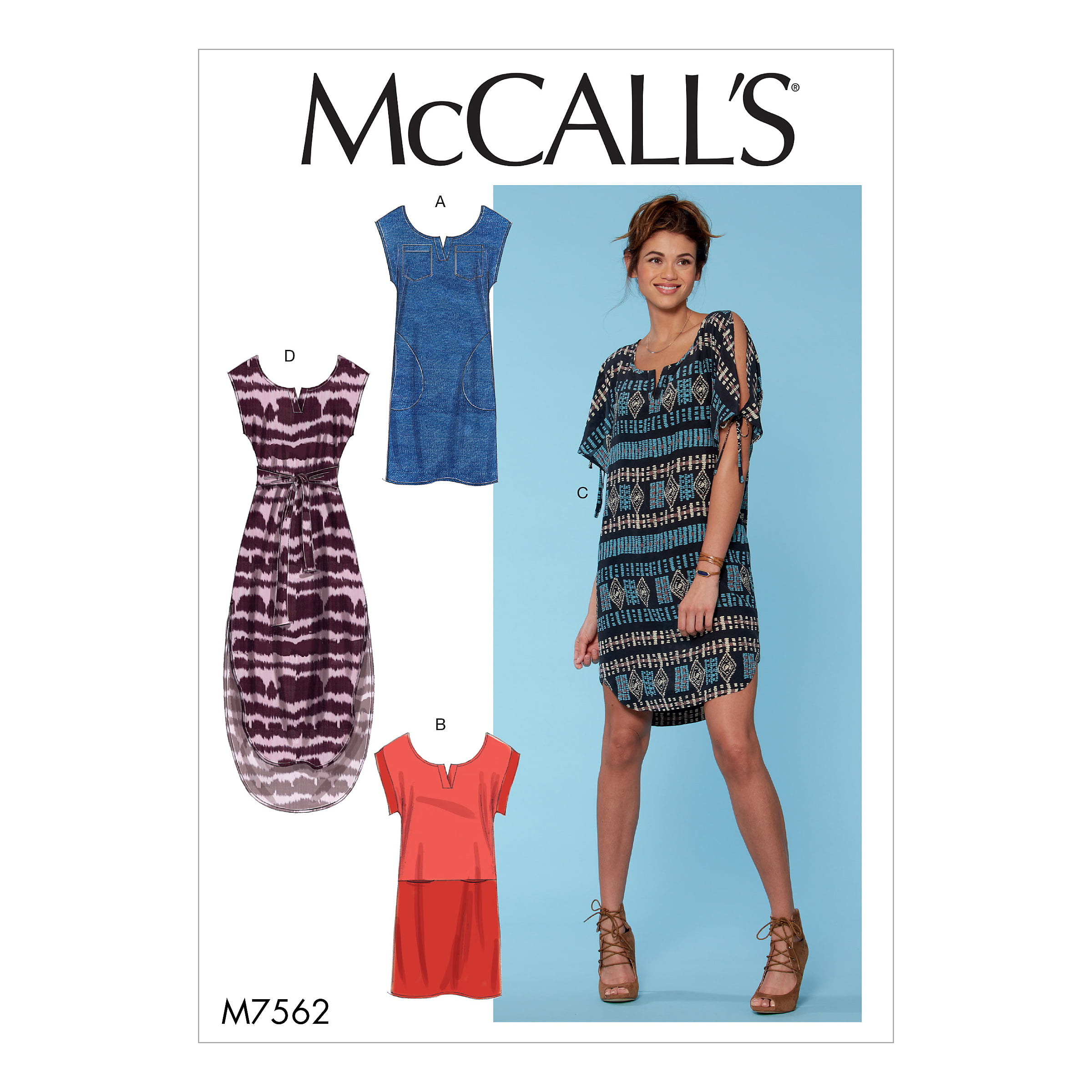 McCall's Sewing Pattern Misses' Pullover Dresses with Sleeve Ties ...