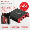 thumbnail image 3 of Crunch PX-1000.2 1000W Car Stereo Amp & Soundstorm AKS8 Amp Wiring Kit, 3 of 12
