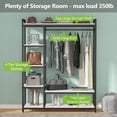 thumbnail image 6 of Tribesigns Free-standing Closet Organizer Garment Rack with 6 Storage Shelves and Hanging Bar, 6 of 7