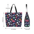 thumbnail image 5 of Cauagu Rocket Satellite Print Women Large Capacity Tote Bag - Casual Shoulder Bag Fashion Handbag Shopping Bag Daily Bag Hobo Bags for Travel Work and Shopping, 5 of 8