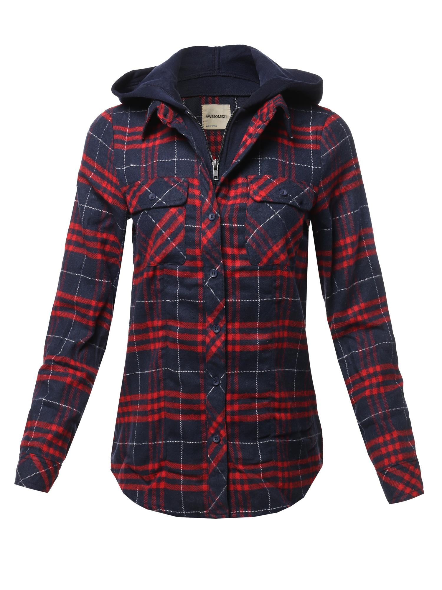 hooded flannel womens