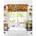 thumbnail image 6 of Fall Valances for Windows, Pumpkin Cute Squirrel Thanksgiving Maple Leaves Rod Pocket Short Window Valance Curtains Holiday Window Treatment for Kitchen Living Room Bathroom, 60"x18", 6 of 6