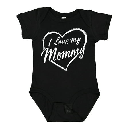 

Inktastic I Love My Mommy in White Chalk Heart Gift Baby Boy or Baby Girl Bodysuit