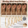 thumbnail image 3 of YOUNGYUE Silver Plated CZ Hoop Earrings for Women, Hypoallergenic Rhinestone Earrings, Jewelry Gifts,70mm, 3 of 6