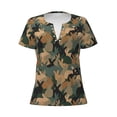 thumbnail image 4 of Wukai Camouflage Rabbit Casual V-Neck Graphic Tees for Women: Lightweight and Breathable Summer Tops with Stylish Design-XX-Large, 4 of 8