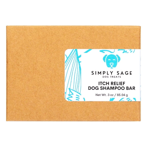 Simply Sage Dog Itch Relief Shampoo Bar, Natural, Lightly-Scented, Lavender and Apple Cider Soap Bar, 3 oz