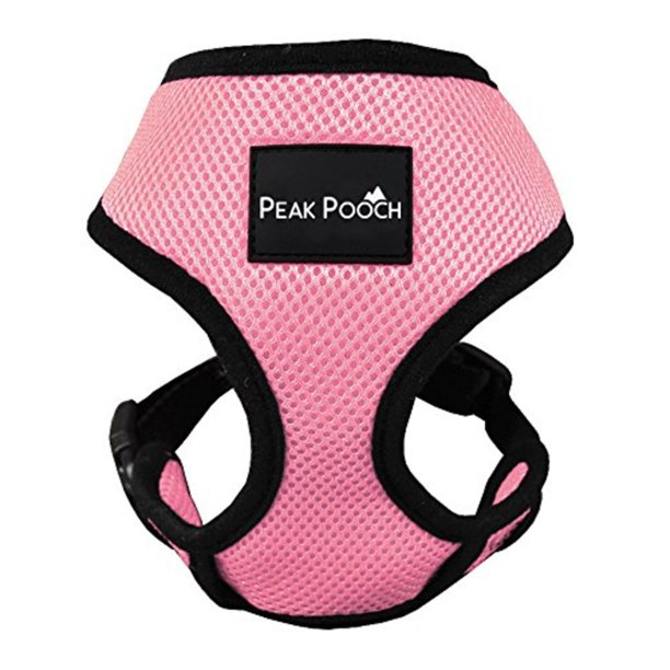 Peak Pooch No Pull Dog Harness for Large Dogs Pink, 14" Neck L Dog Vest