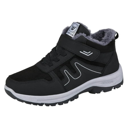 Men s Thickened Fashionable Short Length Casual Snow Boot Hiking Boots Winter Non-Slip Warm Boots Low Top Sports Walking Couple Shoes