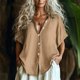 thumbnail image 2 of Vestidos Casuales Para Mujer, Blusas De Mujer De Moda Camisa de botones lisa de moda para mujer, blusa holgada con cuello en V para mujer, 2 of 6