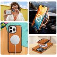 thumbnail image 4 of Allytechgroup Case For iPhone 15 Pro, 2 in 1 Magnetic Detachable Shockproof Case,PU Leather Cover with Card Slot For iPhone 15 Pro, Brown, 4 of 4