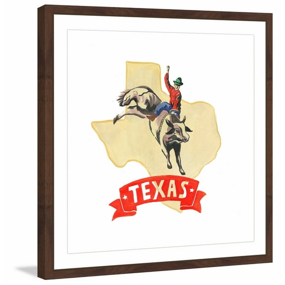 "Texas Cowboy" Framed Painting Print