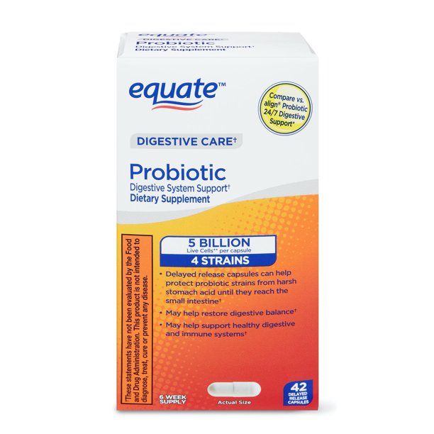 Equate Probiotic Digestive System Support Capsules, 42 Count Walmart