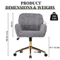 thumbnail image 6 of ENYOPRO Office Chair with Chrome Legs, Ergonomic Teddy Desk Chair Vanity Chair with Wheels, Modern Computer Chair for Home Office,Gray, 6 of 6