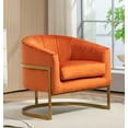 thumbnail image 2 of US Pride Furniture Modern Accent Armchair Luxury Gold Frame and Multi-colored Velvet Material Infuse Elegant Flair Red Orange, 2 of 18