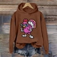 thumbnail image 2 of WEAIXIMIUNG Sweatshirts à Col Rond pour Femmes Graphique Automne et Hiver Lunettes de Soleil de l'Action de Grâce à la Mode Imprimé Poulet Sweat à Capuche, 2 of 3