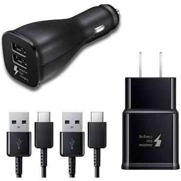 Original Samsung Galaxy A51 5G Adaptive Fast Charger Kit, Charger Kit with Car Charger, Wall Charger and 2x Type-C Cable