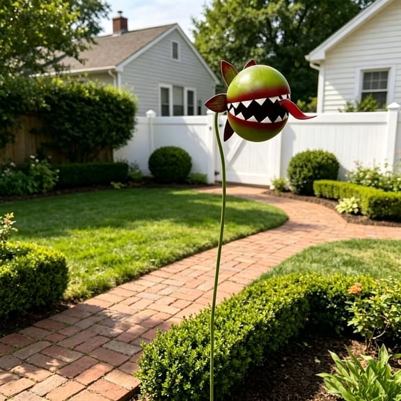Summercome Metal Venus Flytrap Garden Stakes Decorative, 32 Inch Metal Carnivorous Plants for Outdoors, Yard Art Garden Decorations for Outdoor Lawn Porch Pathway, Garden Decor for Outside