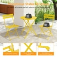 thumbnail image 5 of Dovov 3-Piece Outdoor Folding Bistro Set, Steel Bistro Table and Chairs Set of 2 Outdoor Patio Furniture with Cushions, Yellow, 5 of 9