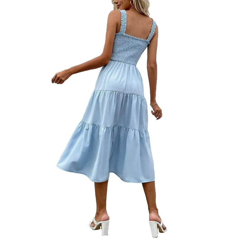 Boho Cami Dress Baby Blue Women s Dresses Women s S Walmart