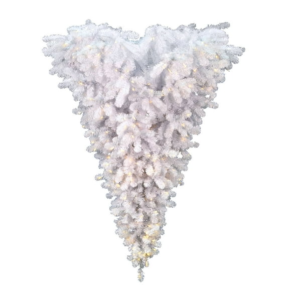 Vickerman 6' White Upside Down Artificial Christmas Tree, Warm White LED Lights