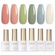 thumbnail image 1 of Set de esmaltes de uñas en gel GAOY Green White Spring, 6 colores, 7,3 ml, 1 of 6