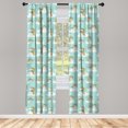 thumbnail image 3 of Ambesonne Cartoon Curtains, Harp in Sky Print Clouds, Pair of 28"x95", Earth Yellow Seafoam, 3 of 5