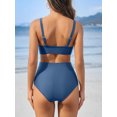 thumbnail image 6 of Ruched V Neck Two Piece Bikini Sets for Maternity Adjustable Straps Pregnancy Bathing Suits, 6 of 7